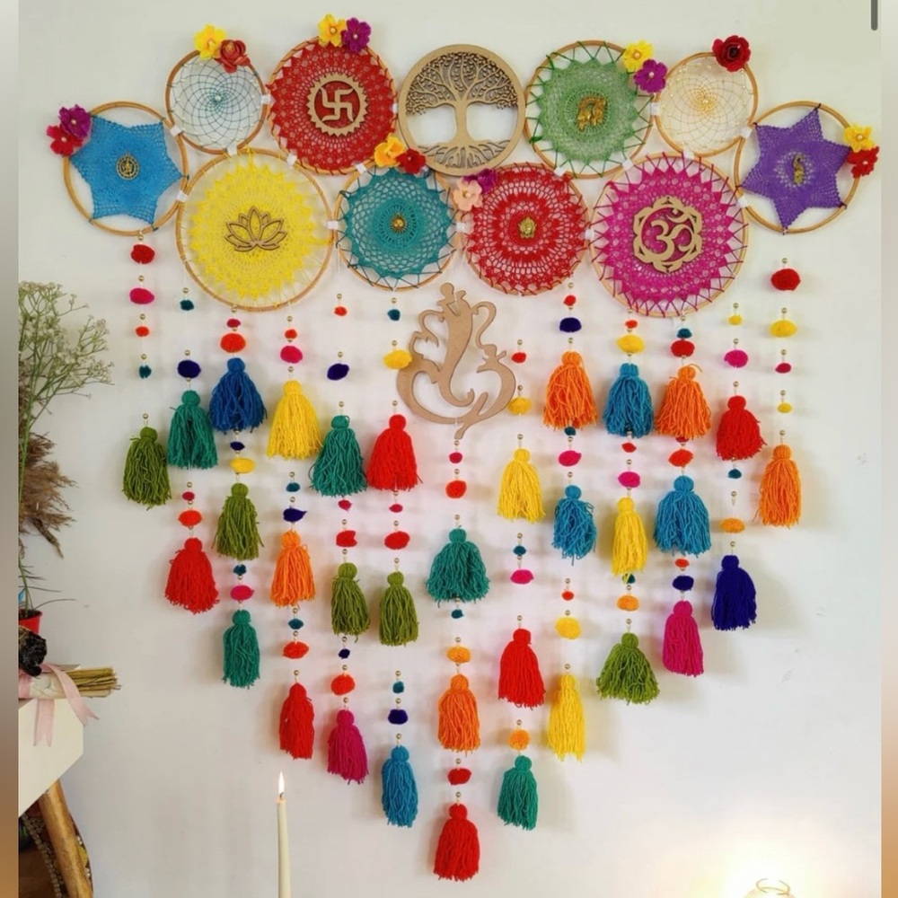 Big Cluster Ganesha Dream Catcher, Dreamcatcher , wall decor, wall hanging